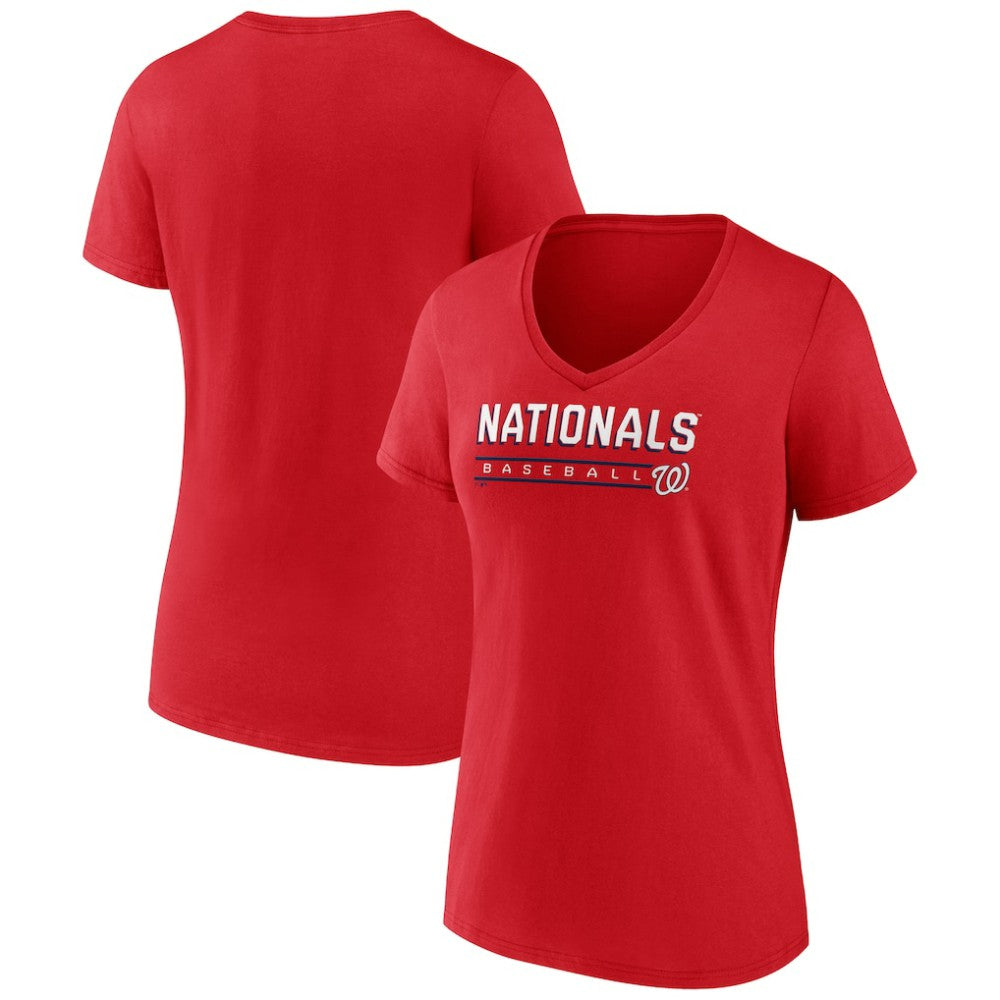 Washington Nationals Women's Primary Play V-Neck T-Shirt - MLB