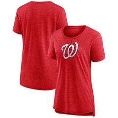 Washington Nationals Women's Weathered Official Logo Tri-Blend T-Shirt - MLB