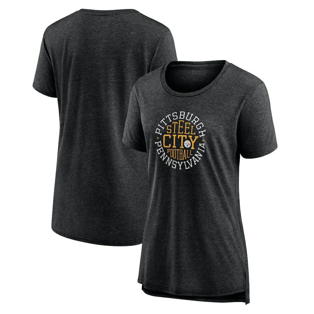 Pittsburgh Steelers Women's Steel City Tri-Blend T-Shirt Charcoal | NFL