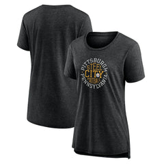 Pittsburgh Steelers Women's Steel City Tri-Blend T-Shirt Charcoal | NFL