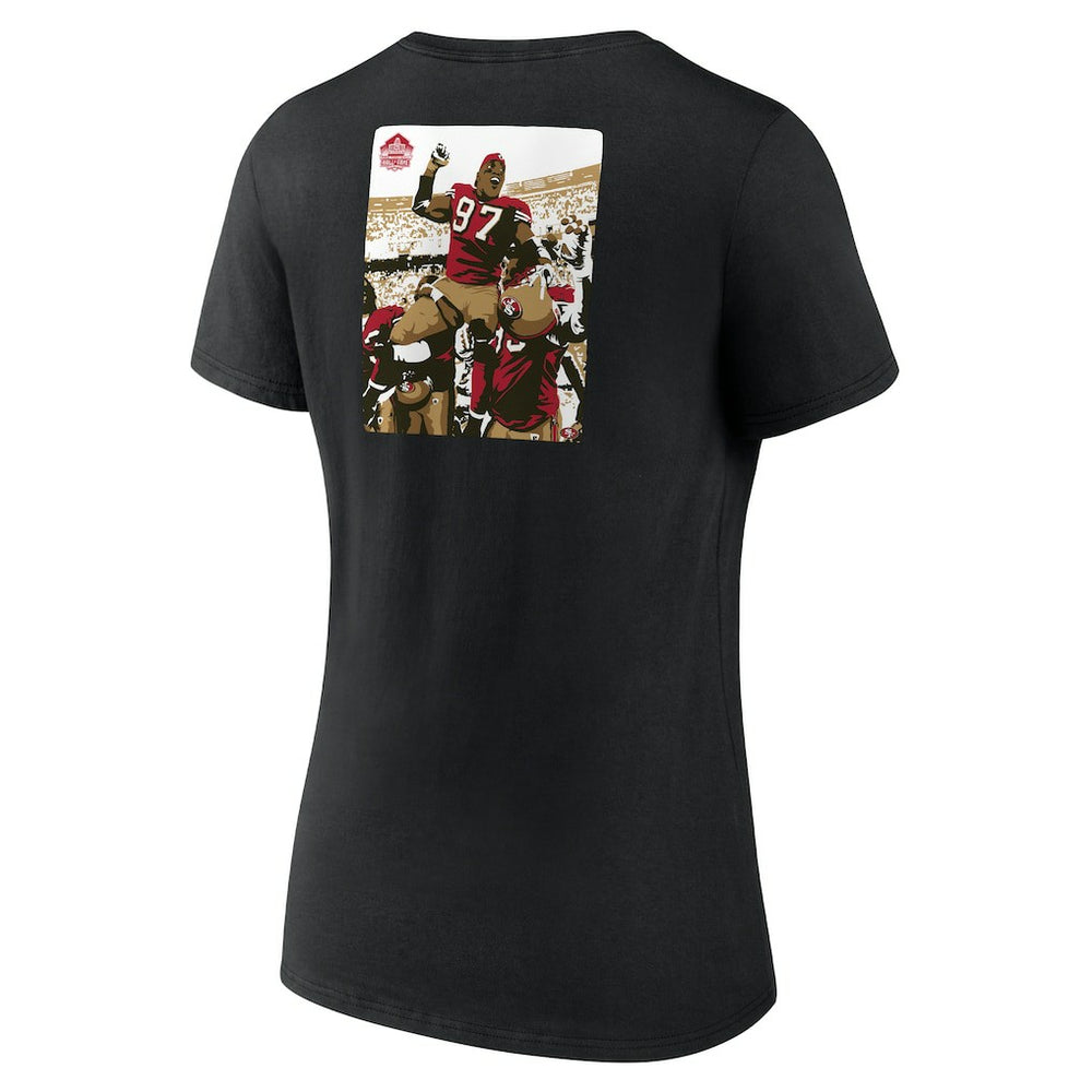 Bryant Young San Francisco 49ers Women's Hall of Fame V-Neck T-Shirt Black | NFL