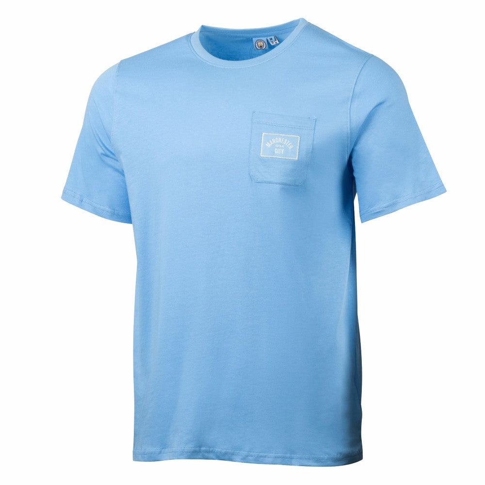 Manchester City Sport Design Sweden Relaxed Post Match Pocket T-Shirt Sky Blue - FIFA World CUP