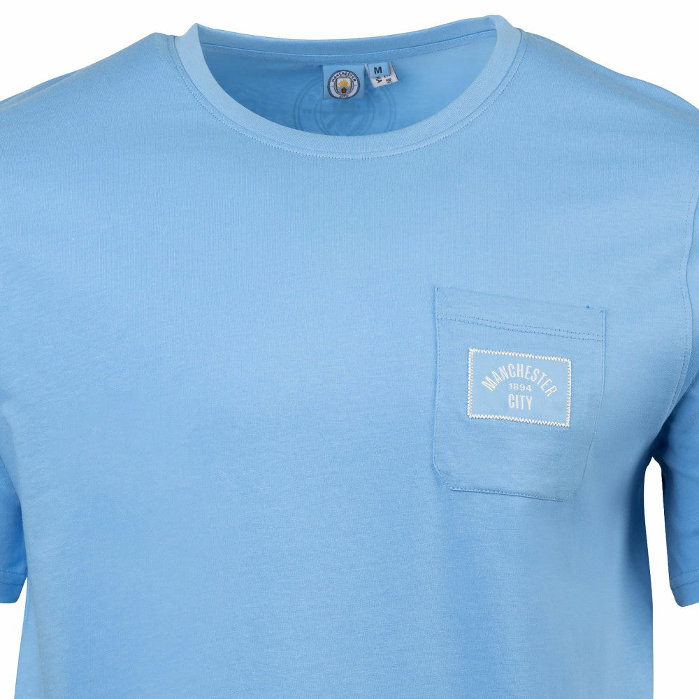Manchester City Sport Design Sweden Relaxed Post Match Pocket T-Shirt Sky Blue - FIFA World CUP