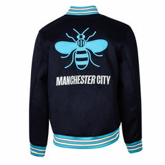 Manchester City Sport Design Sweden Free Kick Wool Varsity Jacket Navy - FIFA World CUP