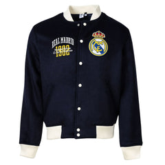 Real Madrid Sport Design Sweden Free Kick Wool Varsity Jacket Navy - FIFA World CUP