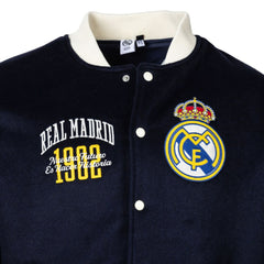 Real Madrid Sport Design Sweden Free Kick Wool Varsity Jacket Navy - FIFA World CUP