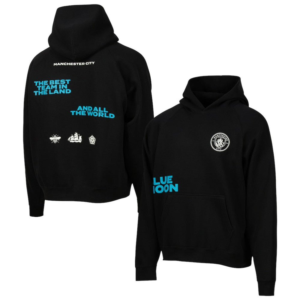Manchester City Sport Design Sweden Overtime Oversized Raglan Hoodie Black - FIFA World CUP