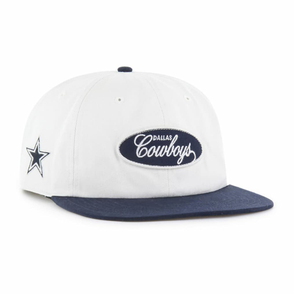 Dallas Cowboys '47 Foundational Captain Snapback Hat White/Navy | 47 brand