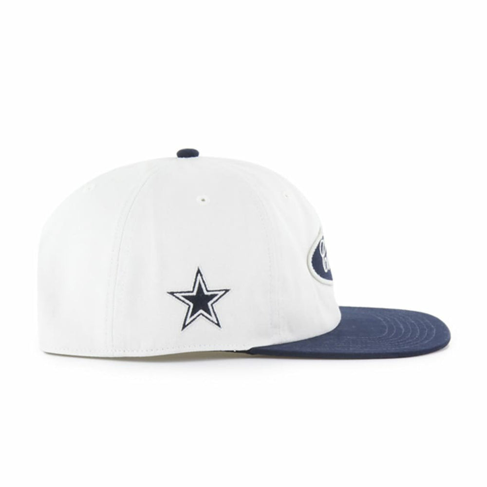 Dallas Cowboys '47 Foundational Captain Snapback Hat White/Navy | 47 brand