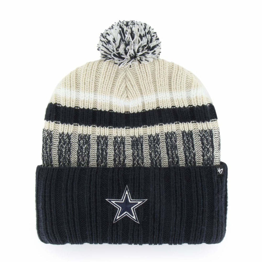 Dallas Cowboys '47 Long Range Cuffed Knit Hat with Pom Navy | 47 brand