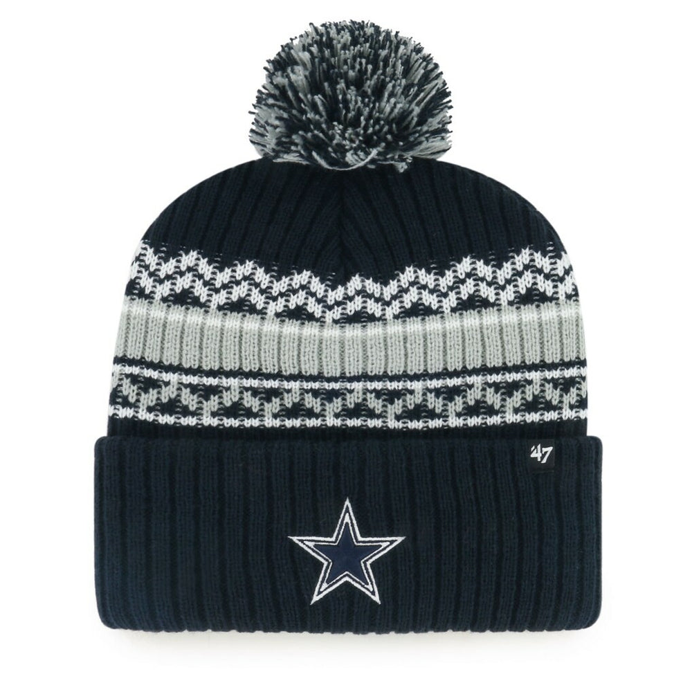 Dallas Cowboys '47 Youth Polar Vortex Cuffed Knit Hat with Pom Navy | 47 brand