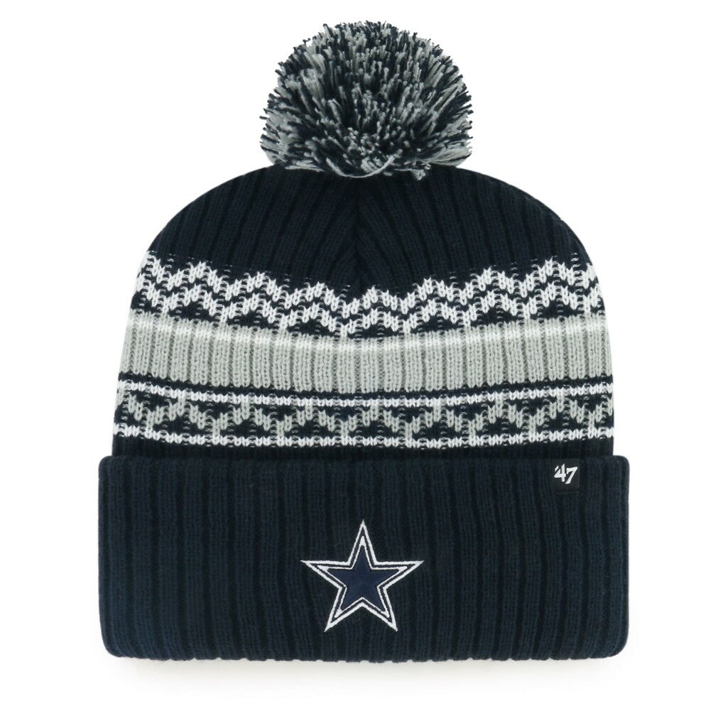 Dallas Cowboys '47 Youth Polar Vortex Cuffed Knit Hat with Pom Navy | 47 brand