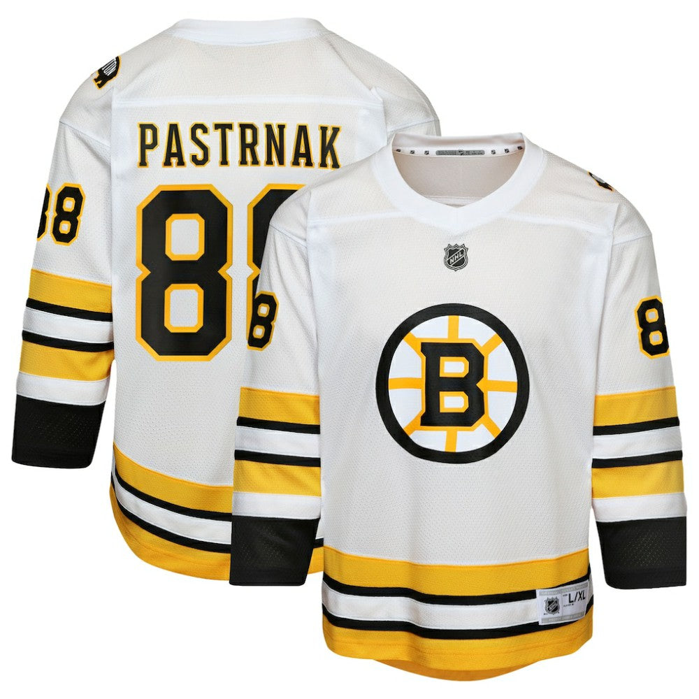 David Pastrnak Boston Bruins Youth Home Replica Player Jersey - White - NHL