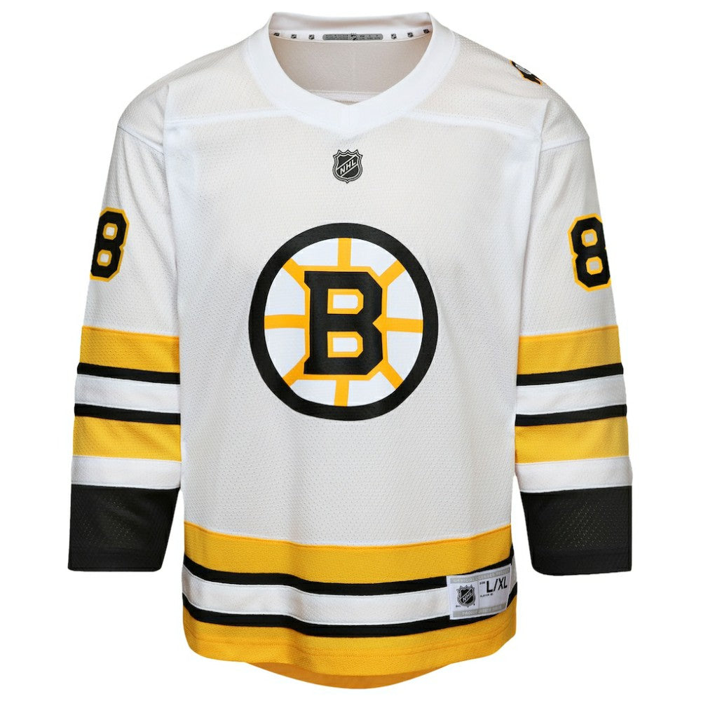 David Pastrnak Boston Bruins Youth Home Replica Player Jersey - White - NHL