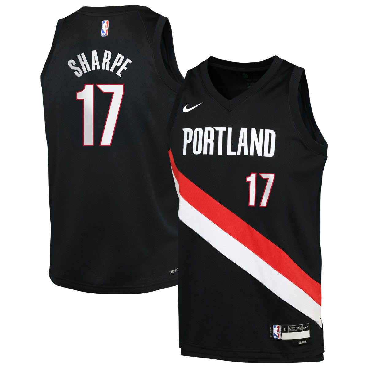 Shaedon Sharpe Portland Trail Blazers Youth Icon Edition Swingman Jersey Black - NBA