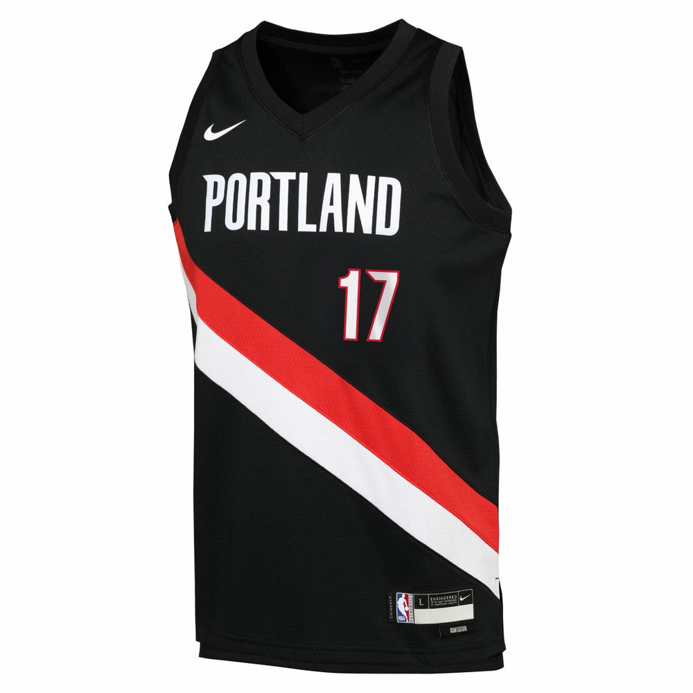 Shaedon Sharpe Portland Trail Blazers Youth Icon Edition Swingman Jersey Black - NBA