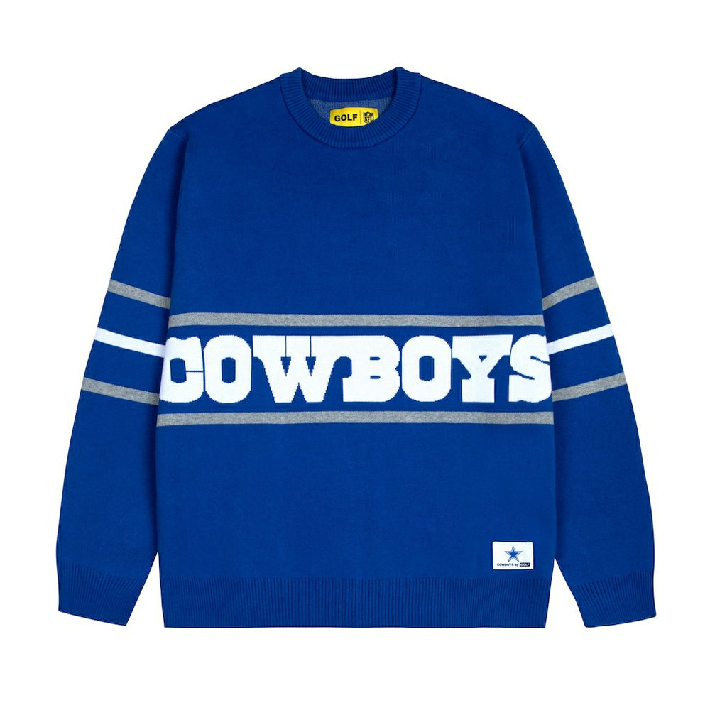 Dallas Cowboys GOLF WANG Jacquard Pullover Sweater Blue | NFL