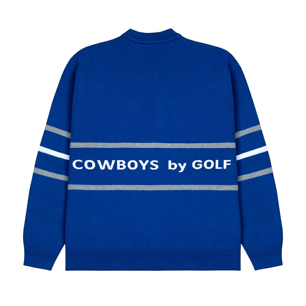 Dallas Cowboys GOLF WANG Jacquard Pullover Sweater Blue | NFL