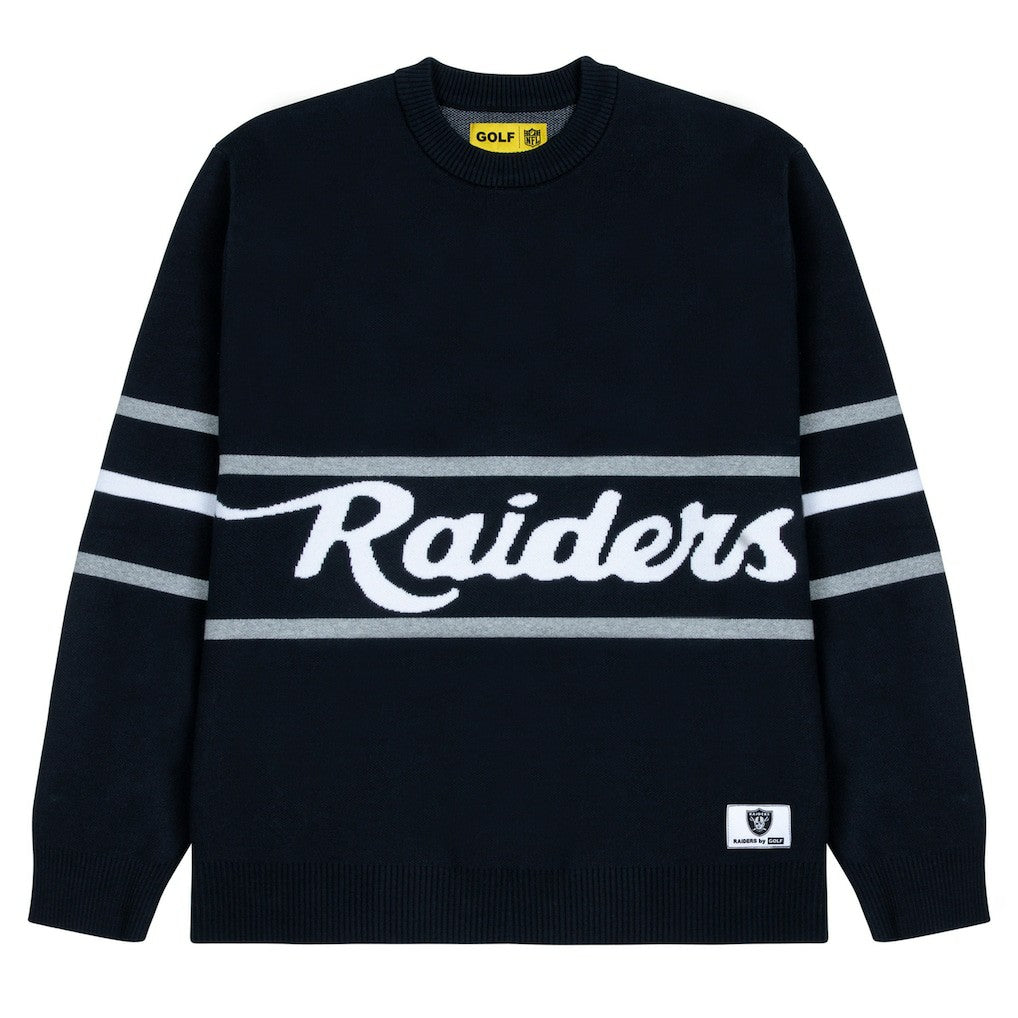 Las Vegas Raiders GOLF WANG Jacquard Pullover Sweater Black | NFL