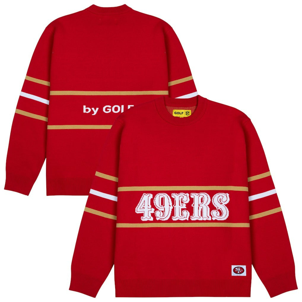 San Francisco 49ers GOLF WANG Jacquard Pullover Sweater Scarlet | NFL