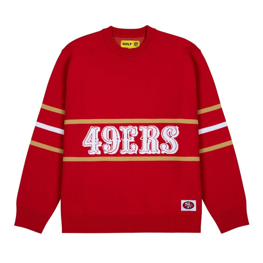 San Francisco 49ers GOLF WANG Jacquard Pullover Sweater Scarlet | NFL