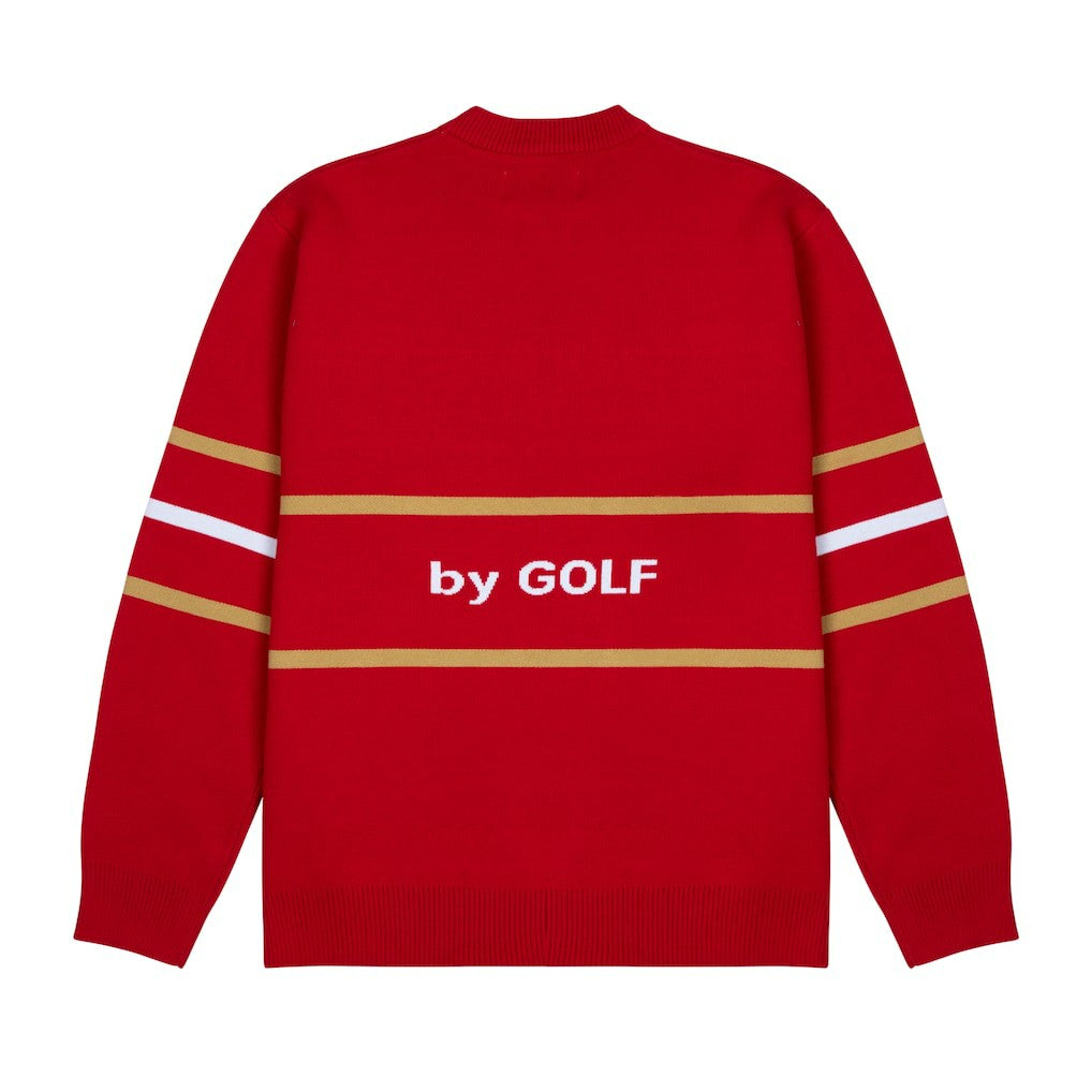 San Francisco 49ers GOLF WANG Jacquard Pullover Sweater Scarlet | NFL