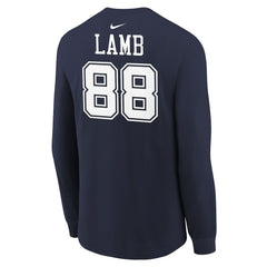 CeeDee Lamb Dallas Cowboys Youth Player Name & Number Long Sleeve T-Shirt Navy | Nike for Sale