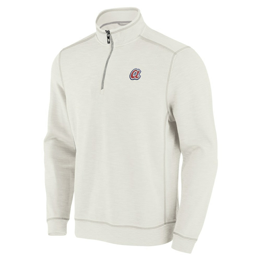 Atlanta Braves Tommy Bahama Sport Tobago Bay Tri-Blend Half-Zip Sweatshirt - MLB