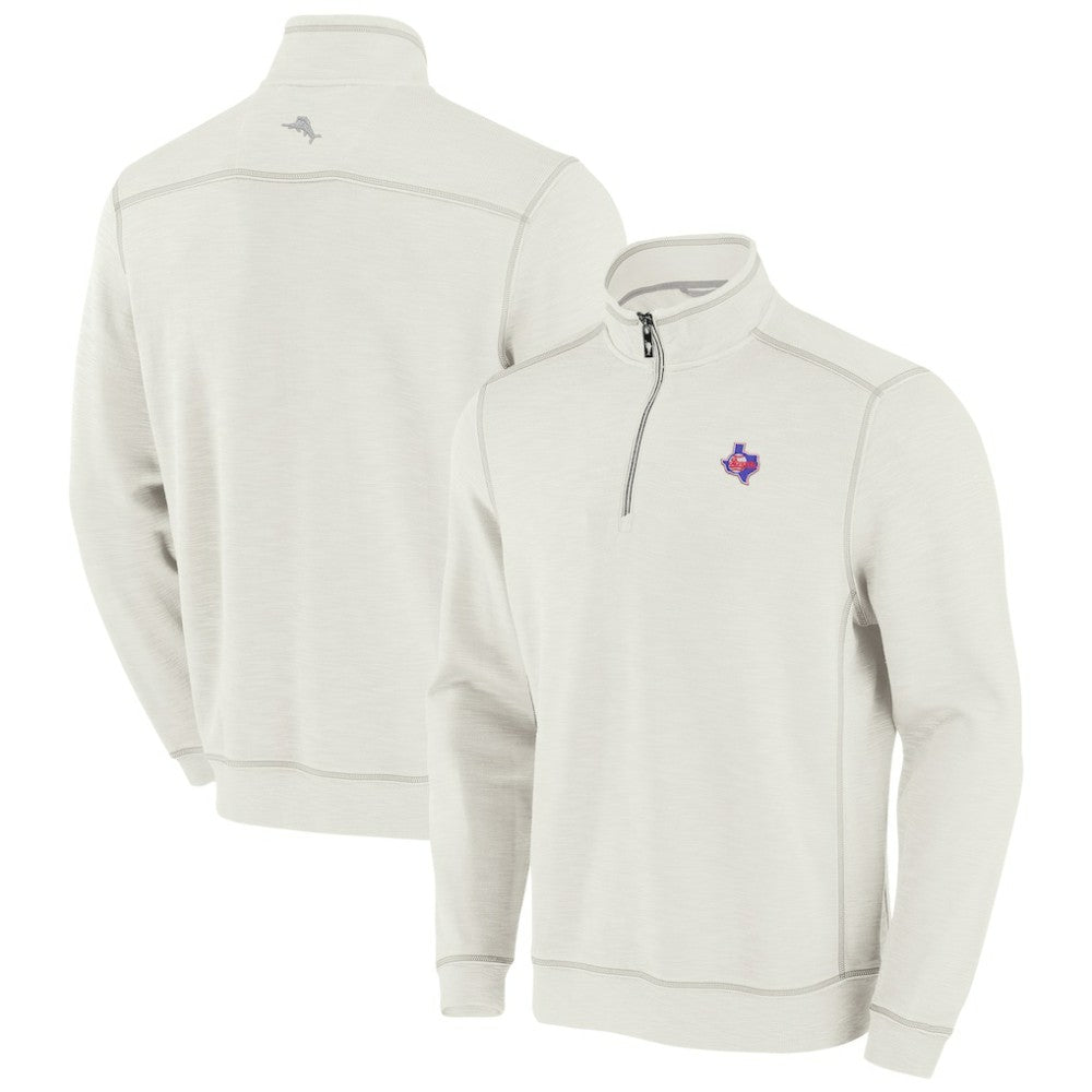 Texas Rangers Tommy Bahama Sport Tobago Bay Tri-Blend Half-Zip Sweatshirt - MLB