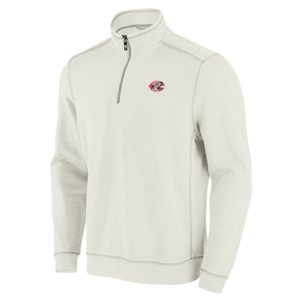 Cincinnati Reds Tommy Bahama Sport Tobago Bay Tri-Blend Half-Zip Sweatshirt - MLB