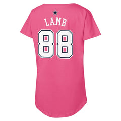 CeeDee Lamb Dallas Cowboys Girls Youth Player Name & Number T-Shirt Pink | NFL