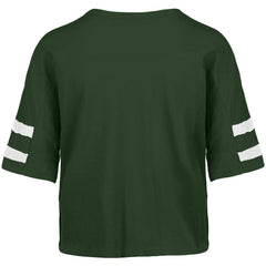 Green Bay Packers '47 Women's Premier Scout Cropped V-Neck T-Shirt Green | 47 brand