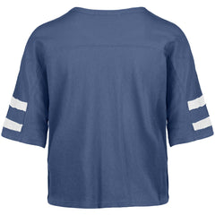 Detroit Lions '47 Women's Premier Scout Cropped V-Neck T-Shirt Blue | 47 brand