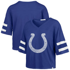 Indianapolis Colts '47 Women's Premier Scout Cropped V-Neck T-Shirt Royal | 47 brand