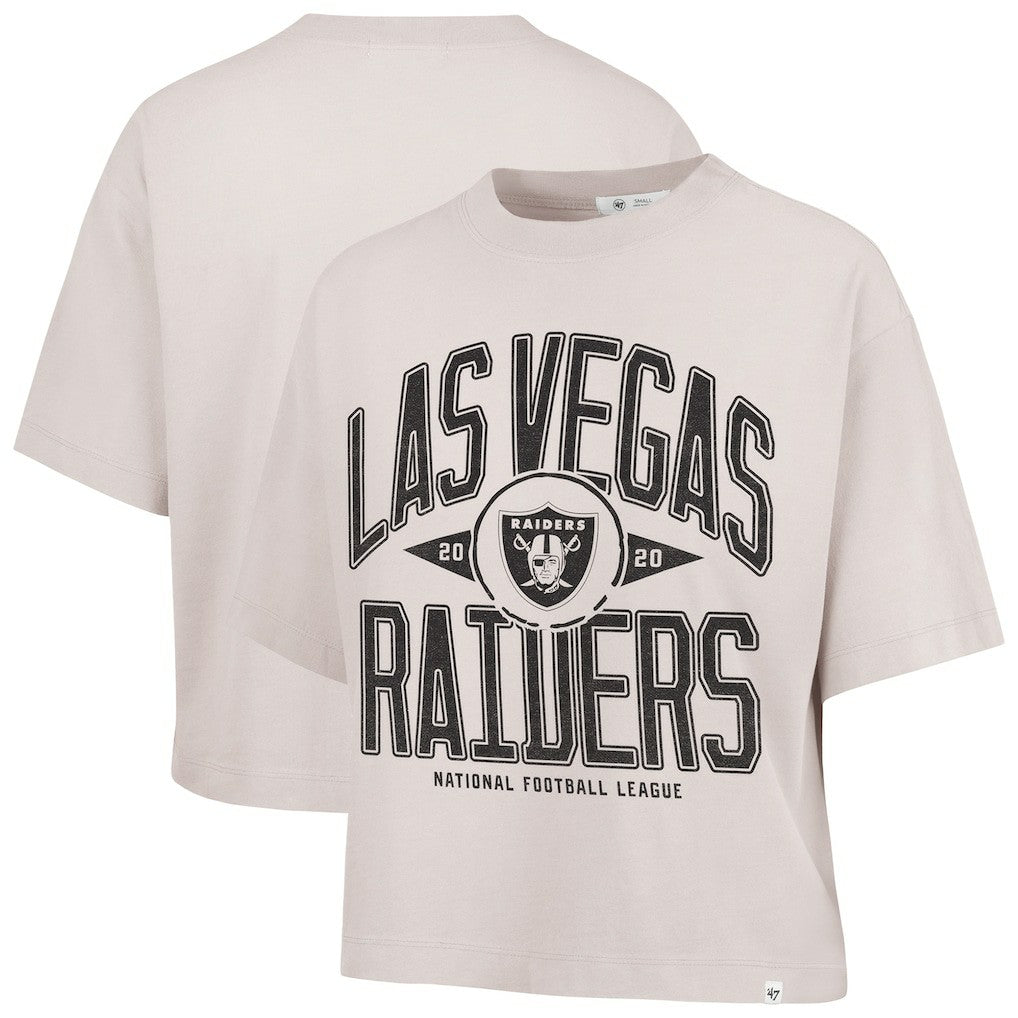 Las Vegas Raiders '47 Women's Cropped Windthrow Ravine T-Shirt Natural | 47 brand