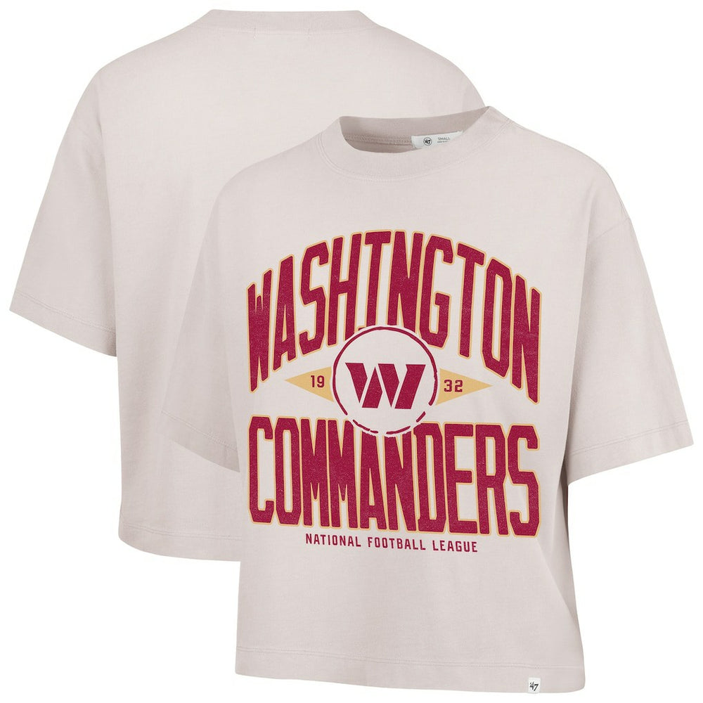 Washington Commanders '47 Women's Cropped Windthrow Ravine T-Shirt Natural | 47 brand