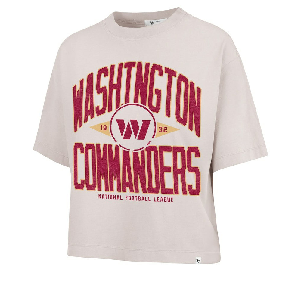 Washington Commanders '47 Women's Cropped Windthrow Ravine T-Shirt Natural | 47 brand