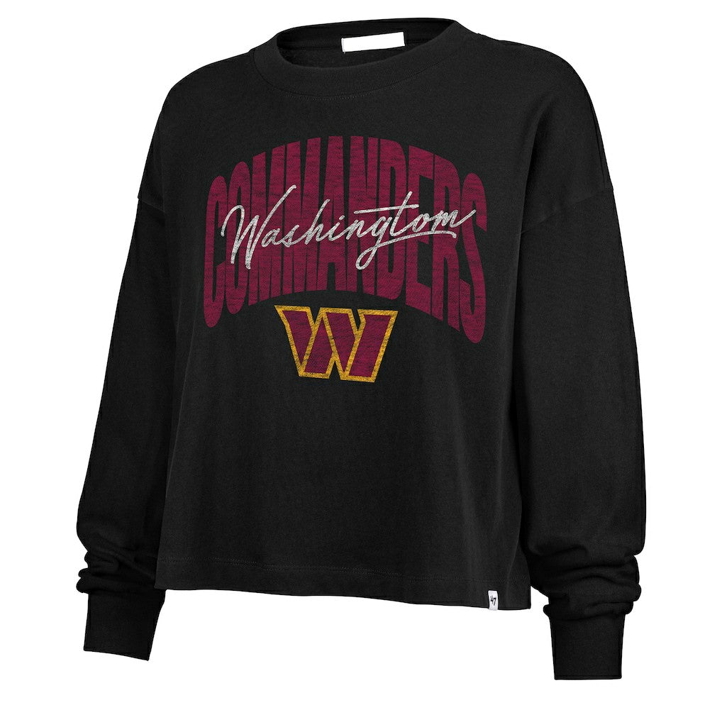 Washington Commanders '47 Women's Muse Sydney Long Sleeve Cropped T-Shirt Black | 47 brand