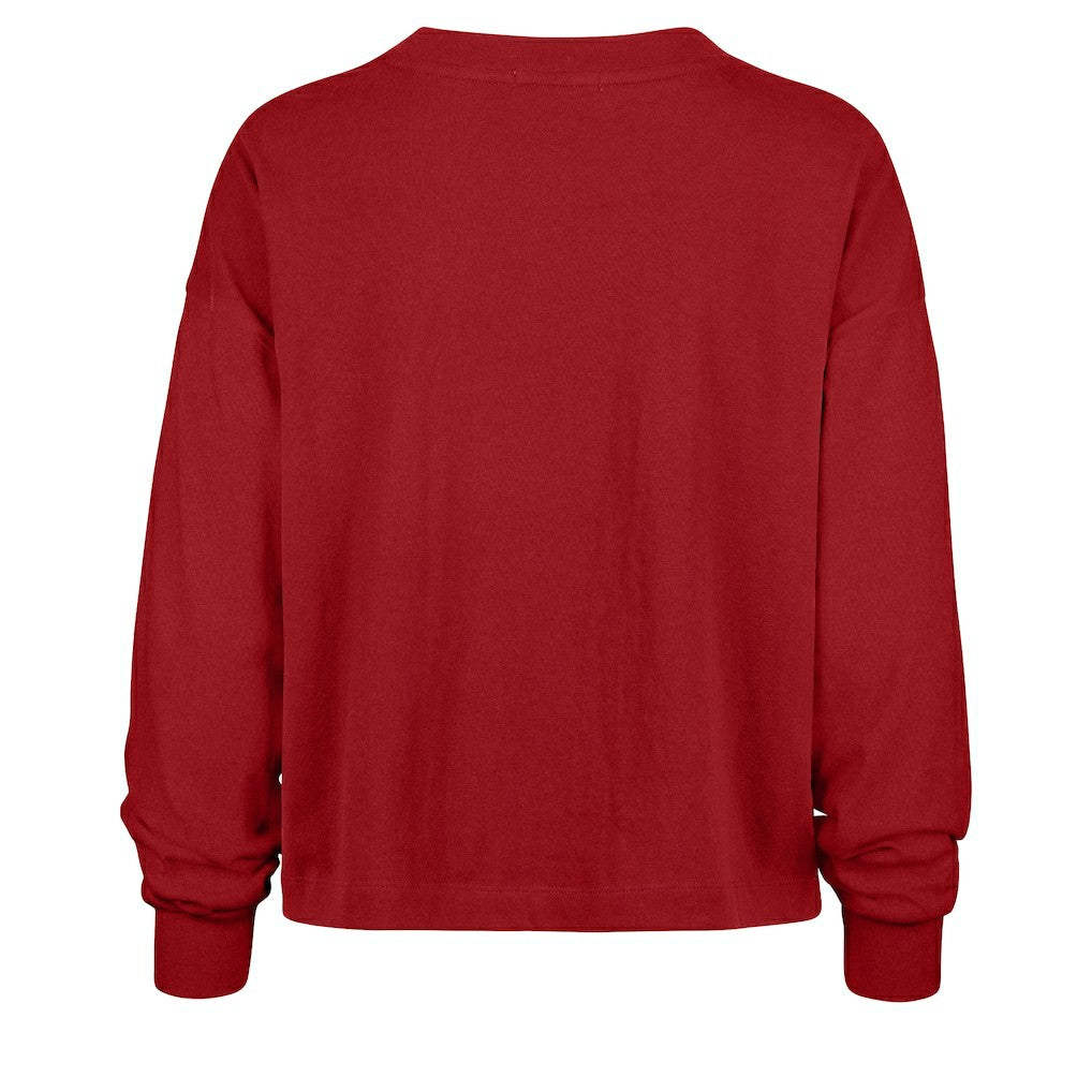 San Francisco 49ers '47 Women's Muse Sydney Long Sleeve Cropped T-Shirt Scarlet | 47 brand