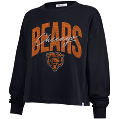 Chicago Bears '47 Women's Muse Sydney Long Sleeve Cropped T-Shirt Navy | 47 brand