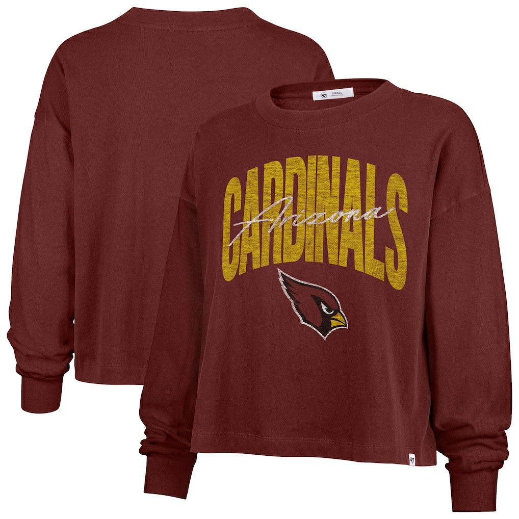 Arizona Cardinals '47 Women's Muse Sydney Long Sleeve Cropped T-Shirt Cardinal | 47 brand