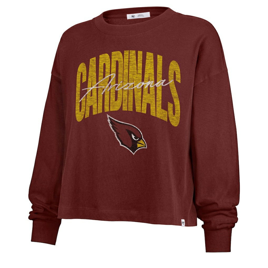 Arizona Cardinals '47 Women's Muse Sydney Long Sleeve Cropped T-Shirt Cardinal | 47 brand