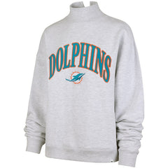 Miami Dolphins '47 Women's Vantage Mock Neck Pullover Sweatshirt Heather Gray | 47 brand