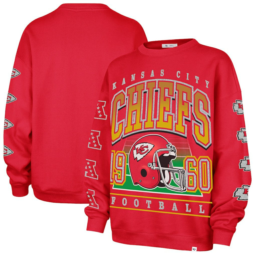 Kansas City Chiefs '47 Women's Go Big Oversized Pullover Sweatshirt Red | 47 brand
