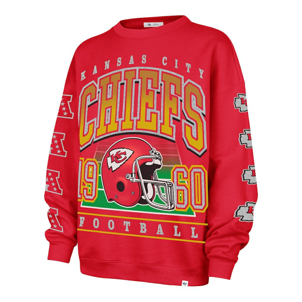 Kansas City Chiefs '47 Women's Go Big Oversized Pullover Sweatshirt Red | 47 brand
