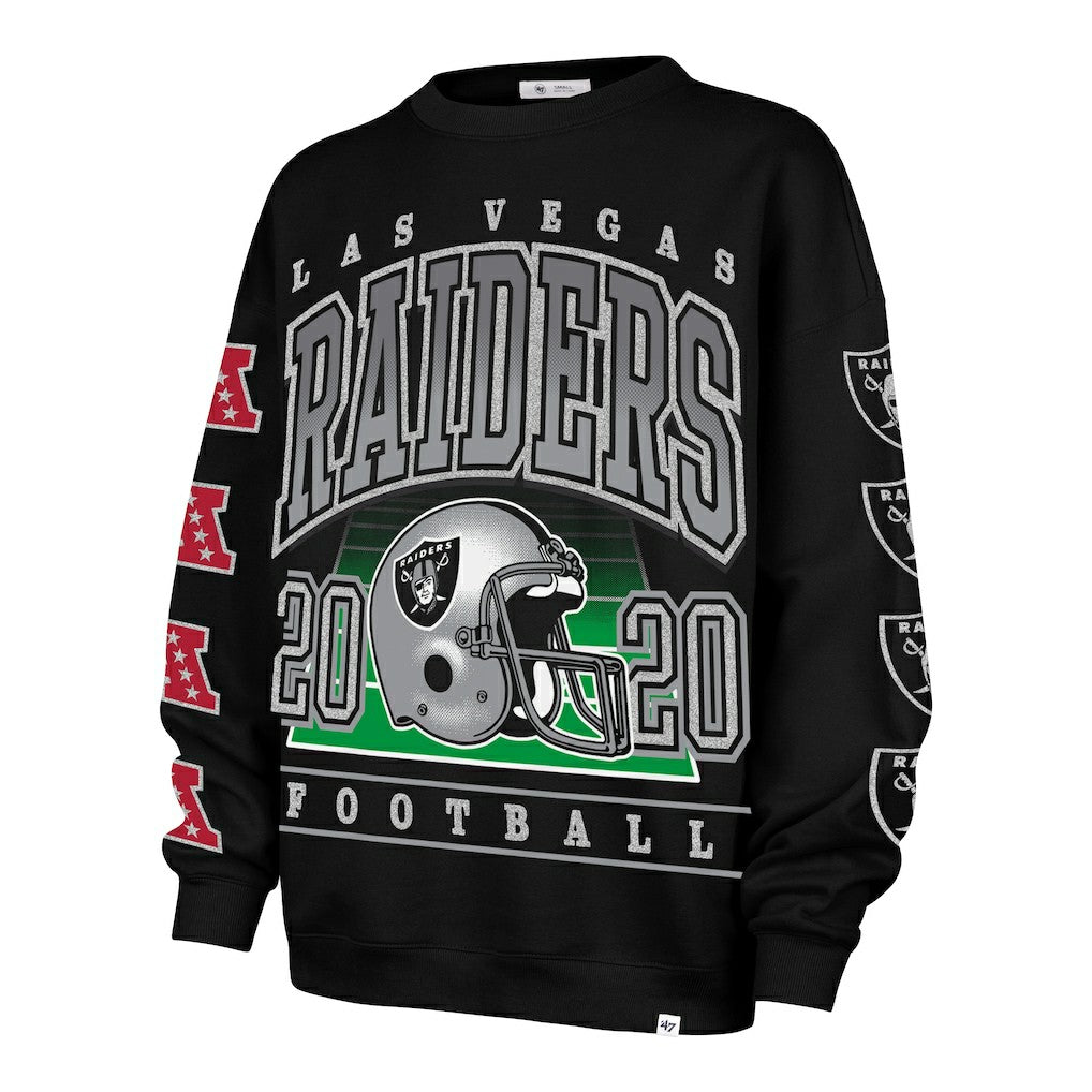 Las Vegas Raiders '47 Women's Go Big Oversized Pullover Sweatshirt Black | 47 brand