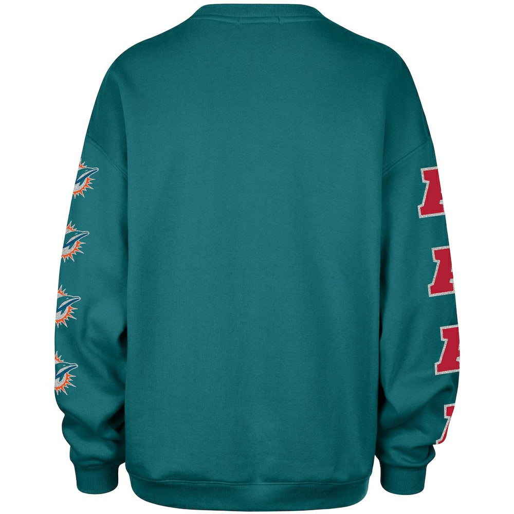 Miami Dolphins '47 Women's Go Big Oversized Pullover Sweatshirt Aqua | 47 brand