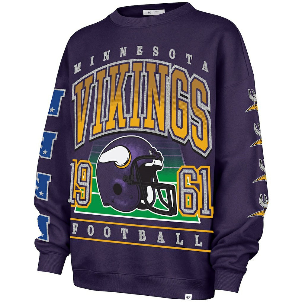 Minnesota Vikings '47 Women's Go Big Oversized Pullover Sweatshirt Purple | 47 brand