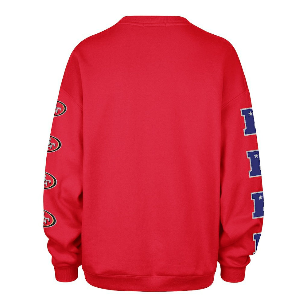 San Francisco 49ers '47 Women's Go Big Oversized Pullover Sweatshirt Scarlet | 47 brand