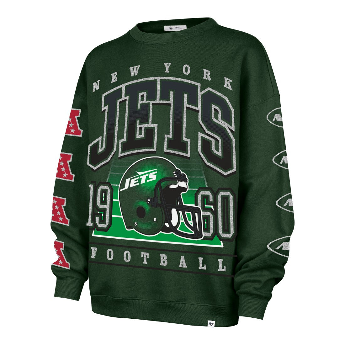 New York Jets '47 Women's Go Big Oversized Pullover Sweatshirt Green | 47 brand